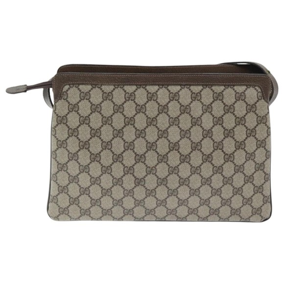 GUCCI GG Supreme Web Sherry Line Shoulder Bag PVC Beige 41 001 4085 Auth 93543 - Picture 3 of 16